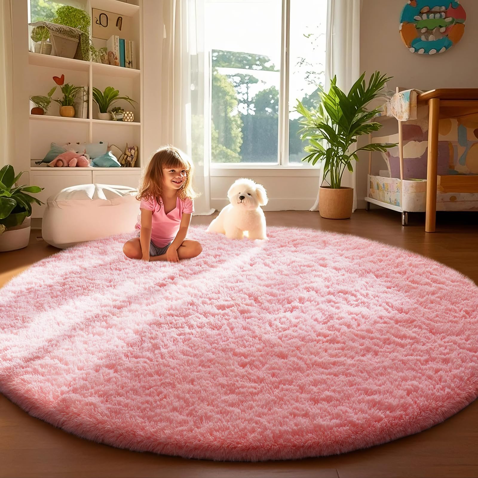 Ophanie Area Rugs for Bedroom Living Room, Grey Fluffy Fuzzy Shag Shaggy Soft Plush Carpet, 4x6 Indoor Floor Gray Rug for Kids Home Dorm Decor Aesthetic